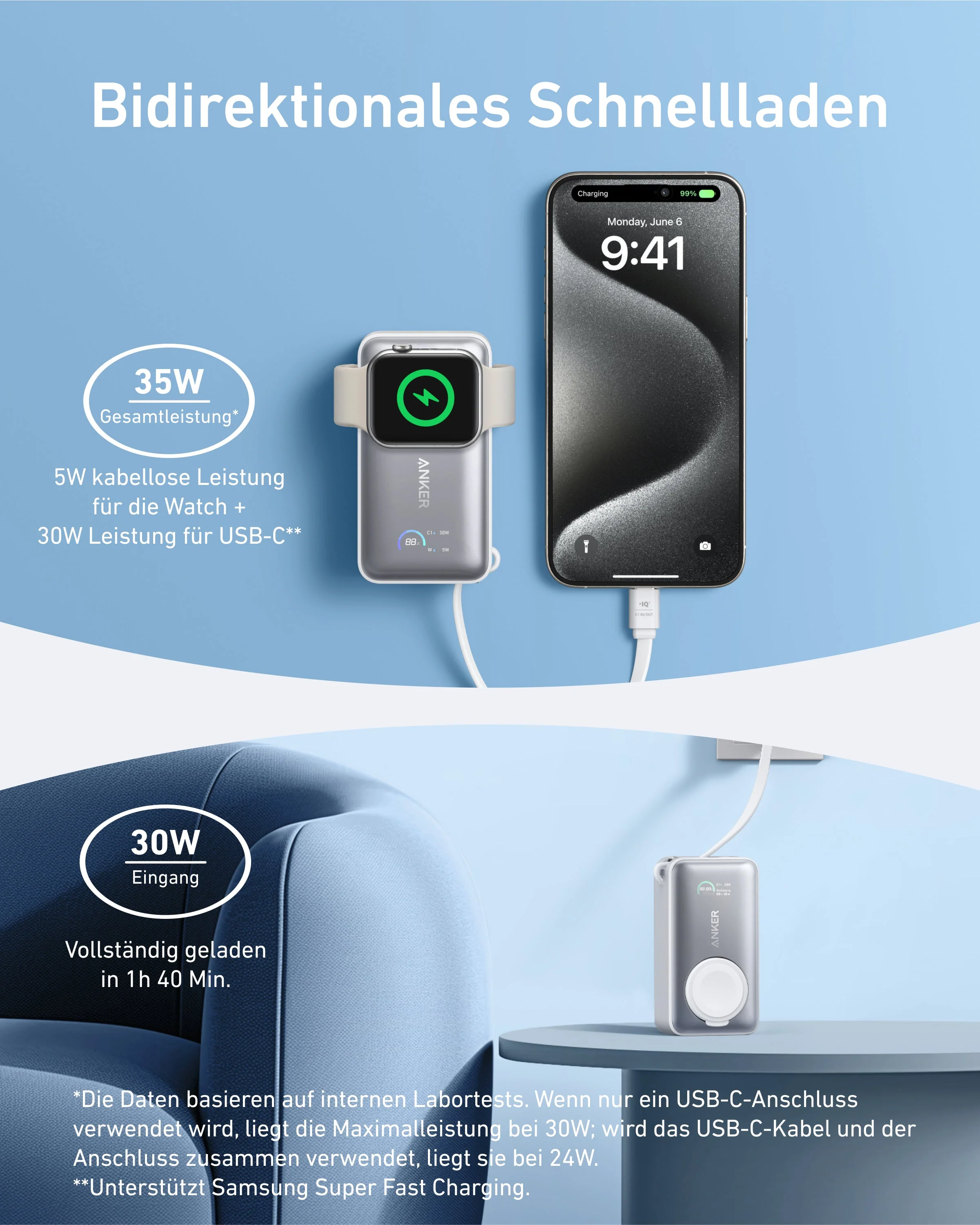 Anker MagGo Powerbank (10000mAh, 35W, für Apple Watch) - Image 10