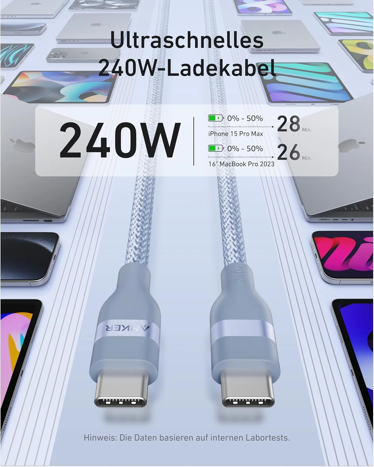 Anker USB-C auf USB-C Kabel (90cm/180cm, 240W, Upcycled-Geflochten) - Image 26