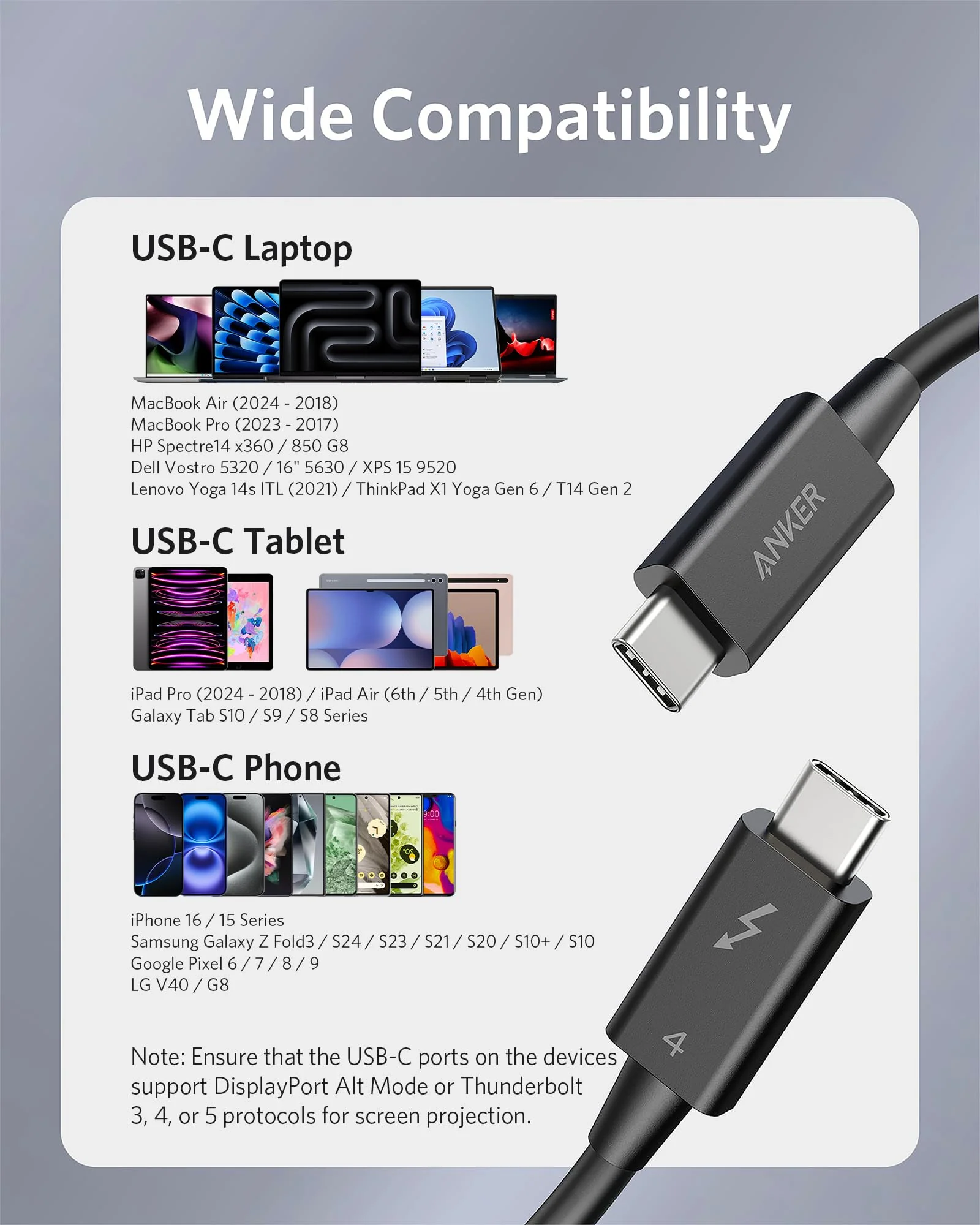 Anker USB-C auf USB-C Thunderbolt 4 100W Kabel (70cm) - Image 6