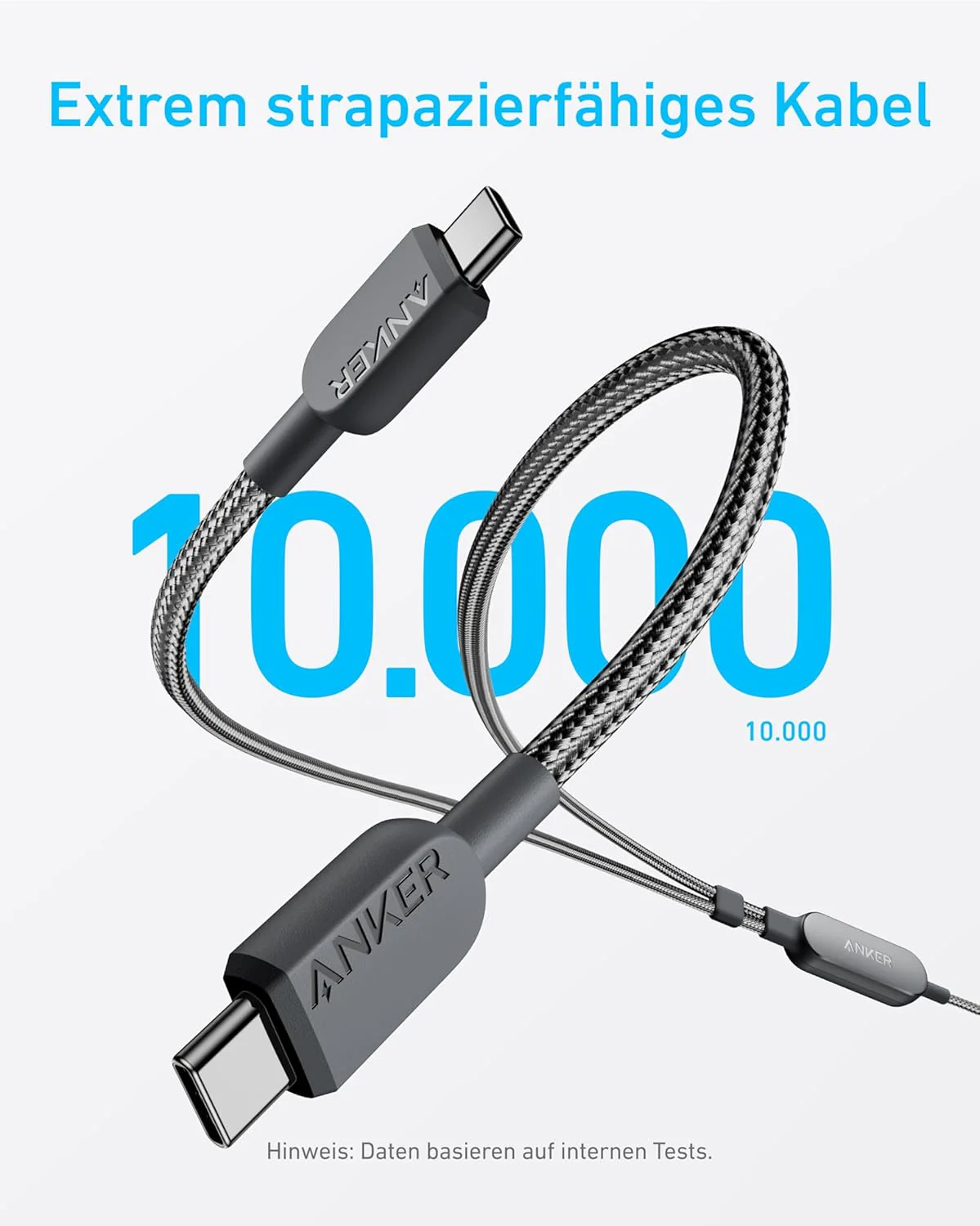 Anker 2-in-1 USB-C auf USB-C Kabel (120cm, 140W, Flecht-Design) - Image 5