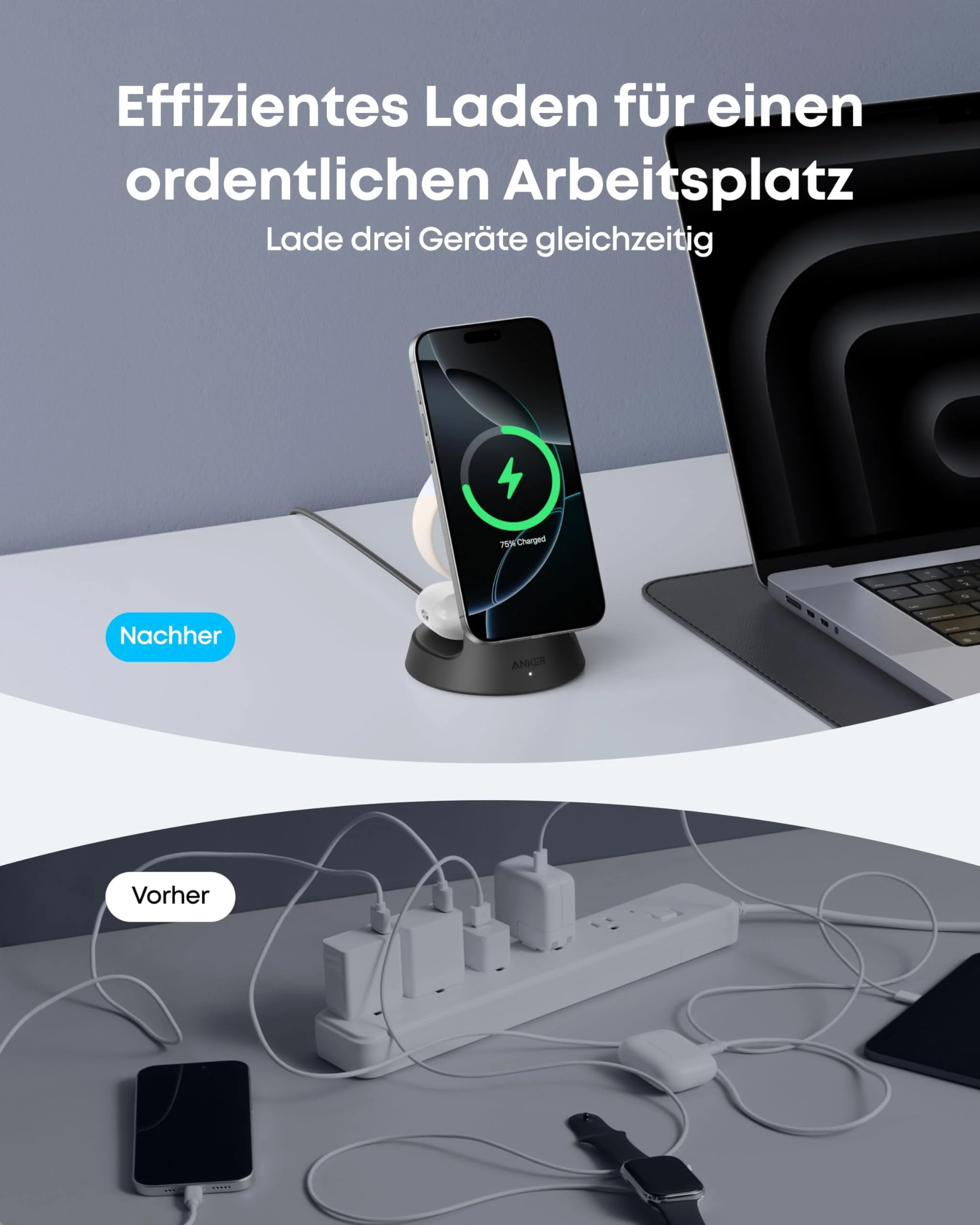 Anker Kabellose Ladestation  (3-in-1, Magnetischer Ständer) - Image 13