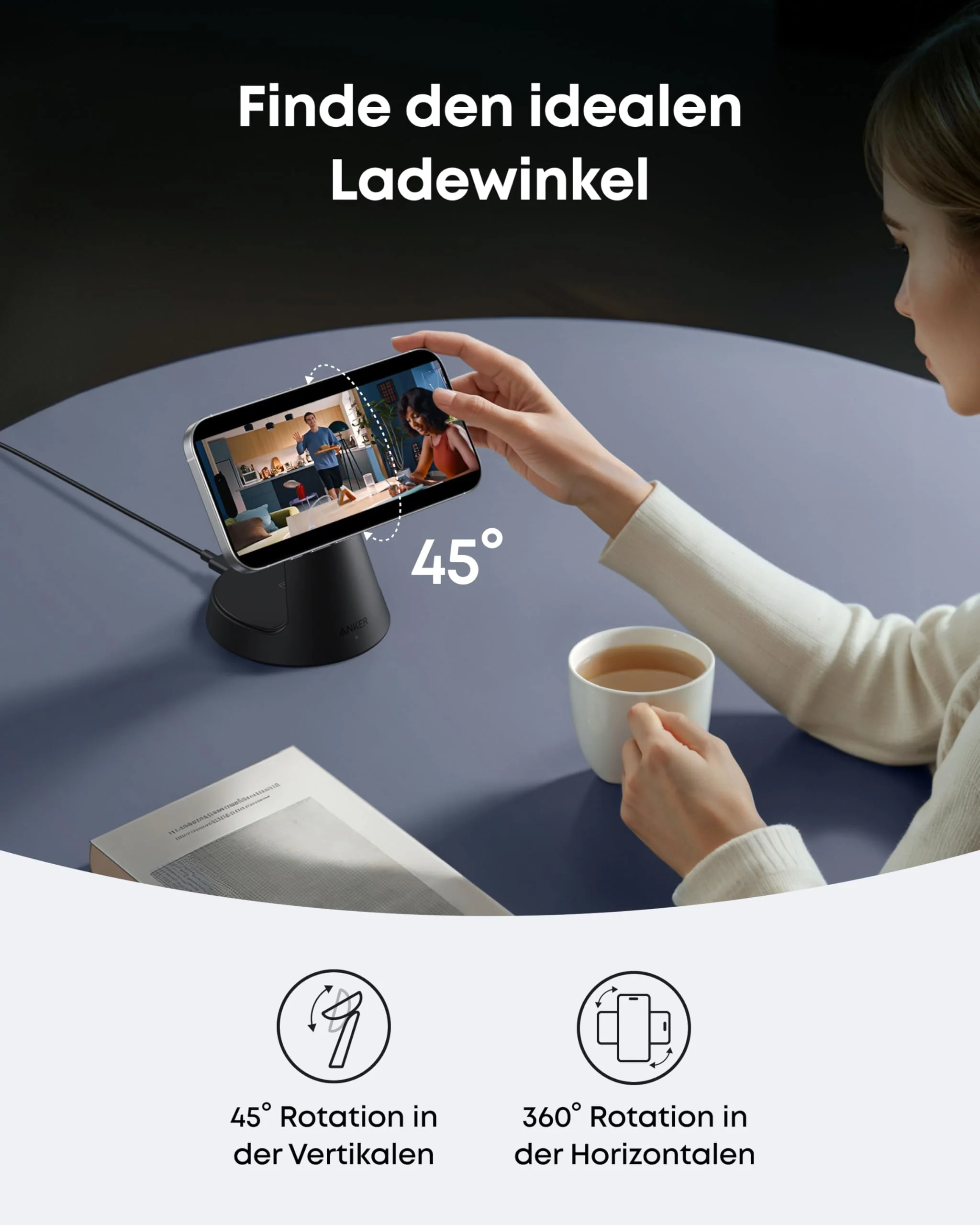Anker Kabellose Ladestation  (3-in-1, Magnetischer Ständer) - Image 14