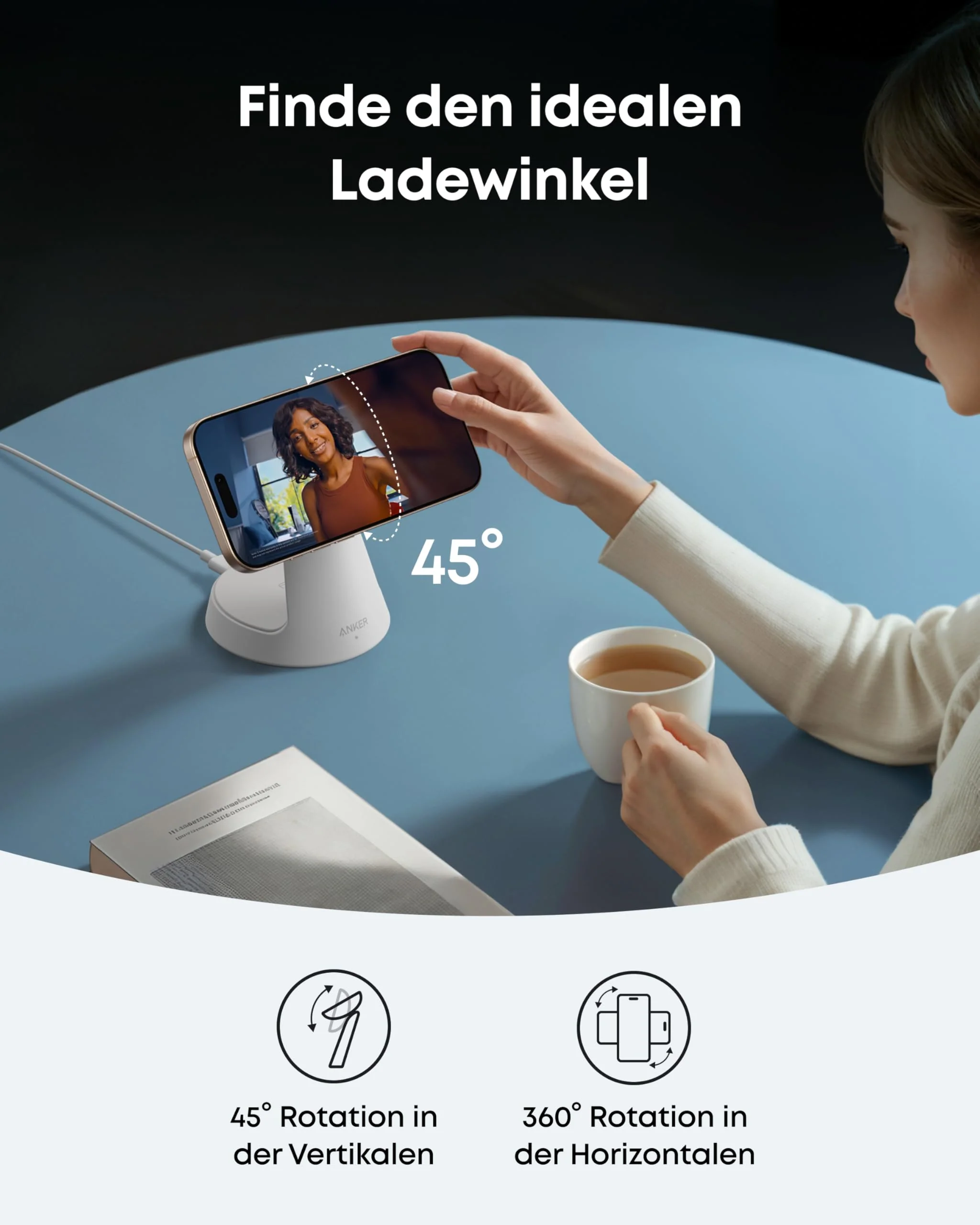 Anker Kabellose Ladestation  (3-in-1, Magnetischer Ständer) - Image 5