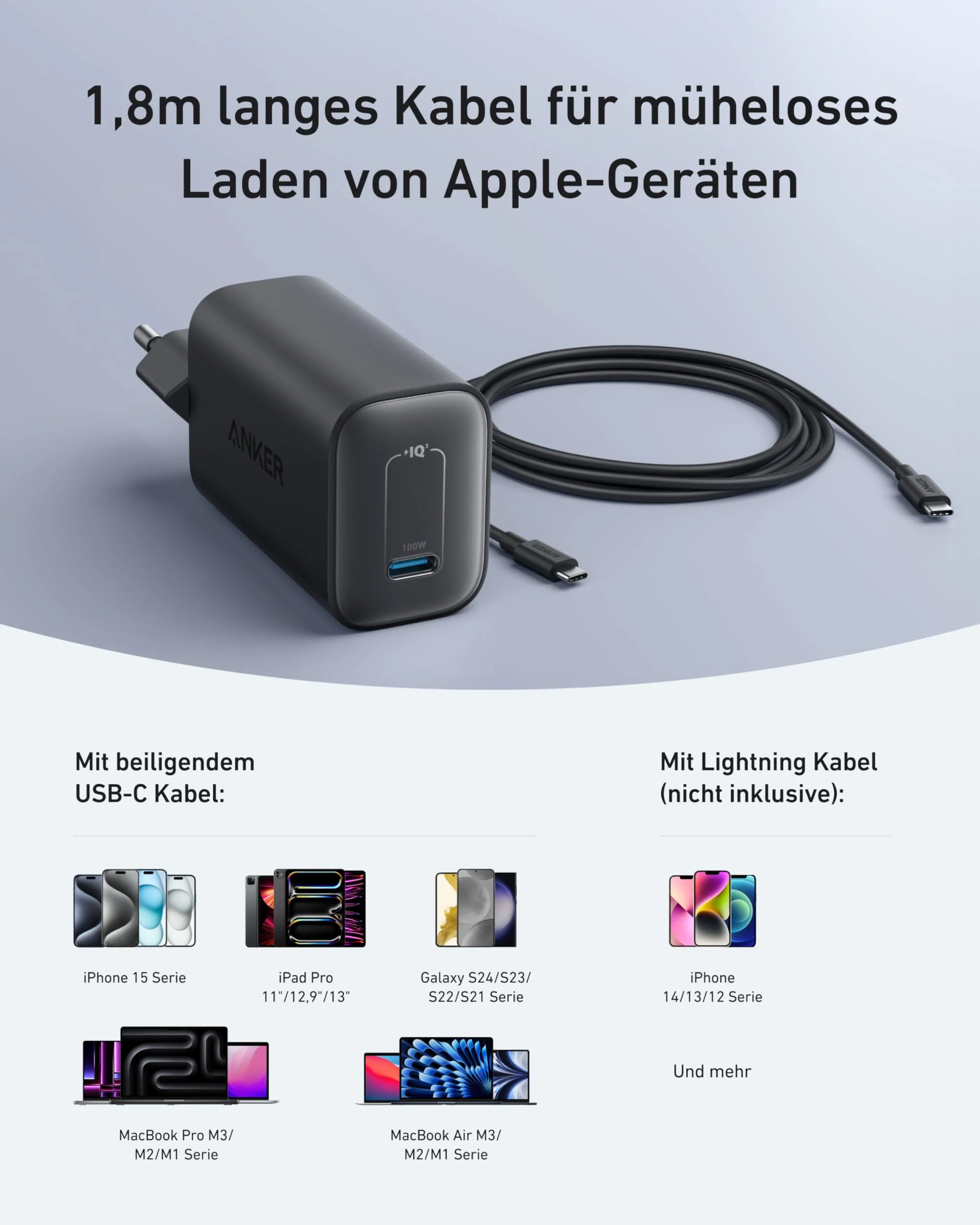 Anker Nano Ladegerät (100W) mit USB-C Kabel - Image 13