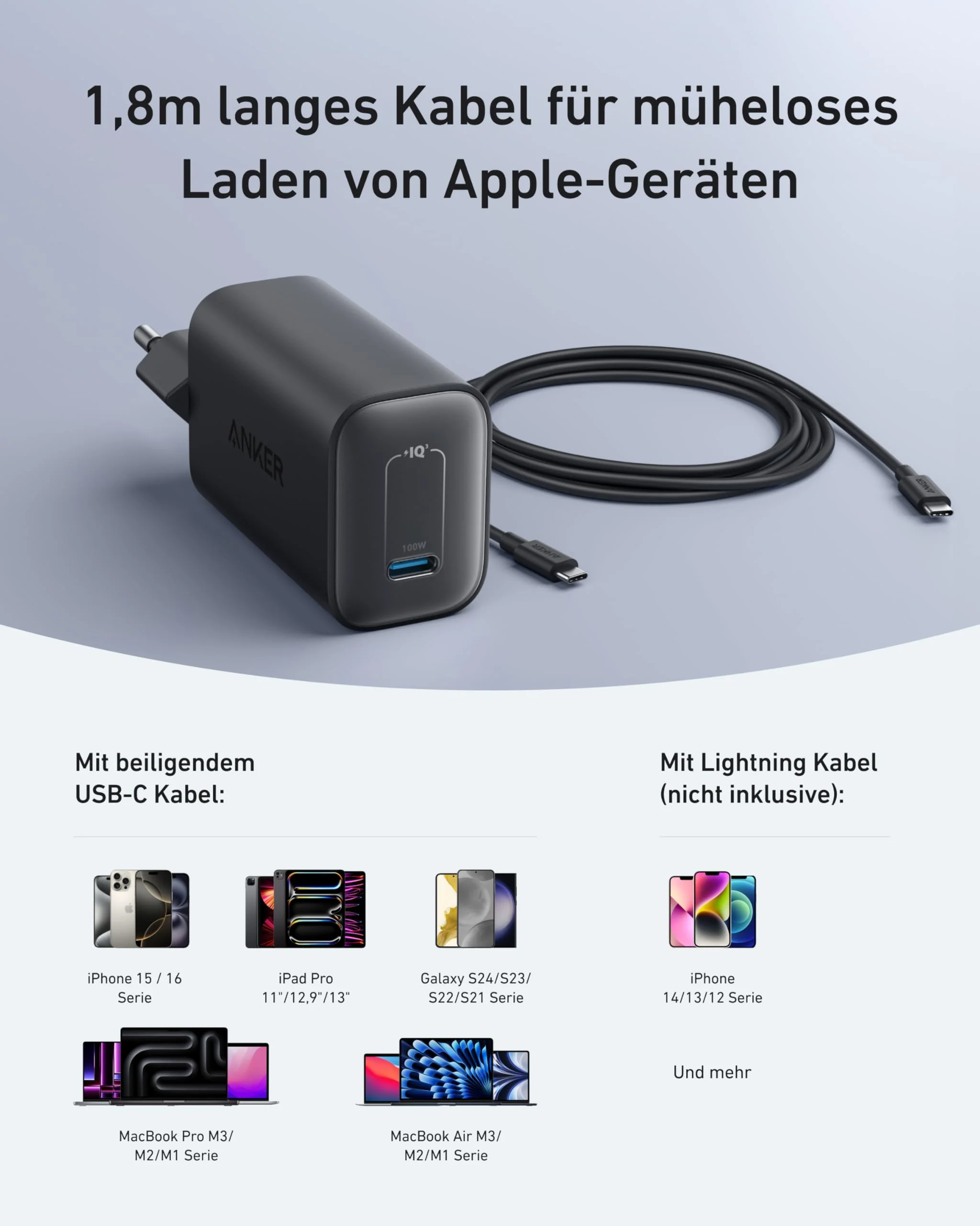 Anker Nano Ladegerät (100W) mit USB-C Kabel - Image 6