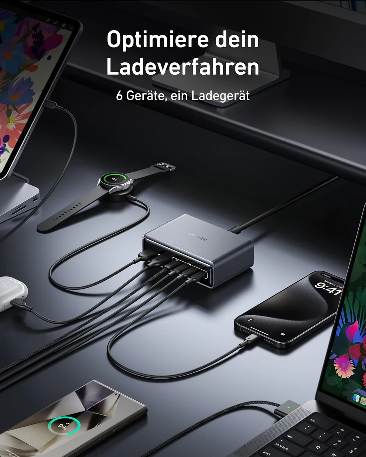 Anker Prime Ladegerät (200W, 6 Ports, GaN) - Image 4