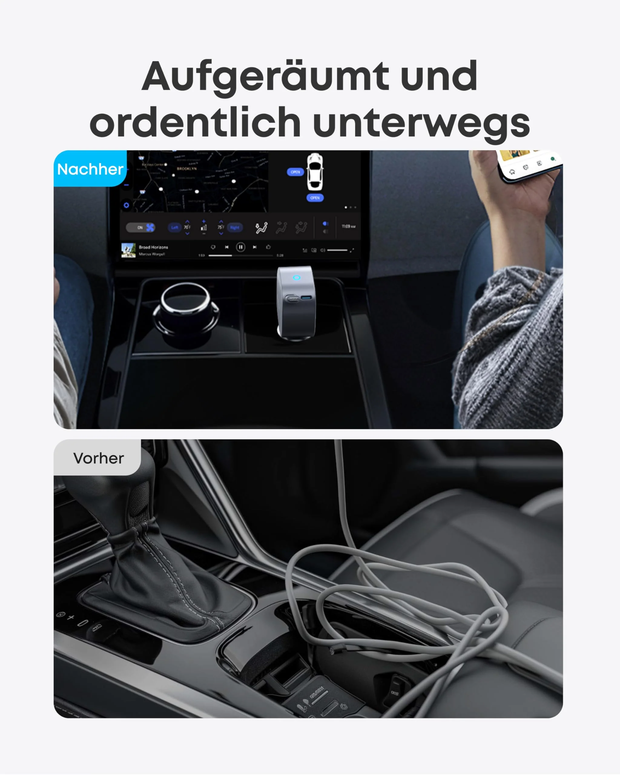 Anker Nano Kfz-Ladegerät (75W, USB-C Port, Integriertes einziehbares USB-C Kabel) - Image 5