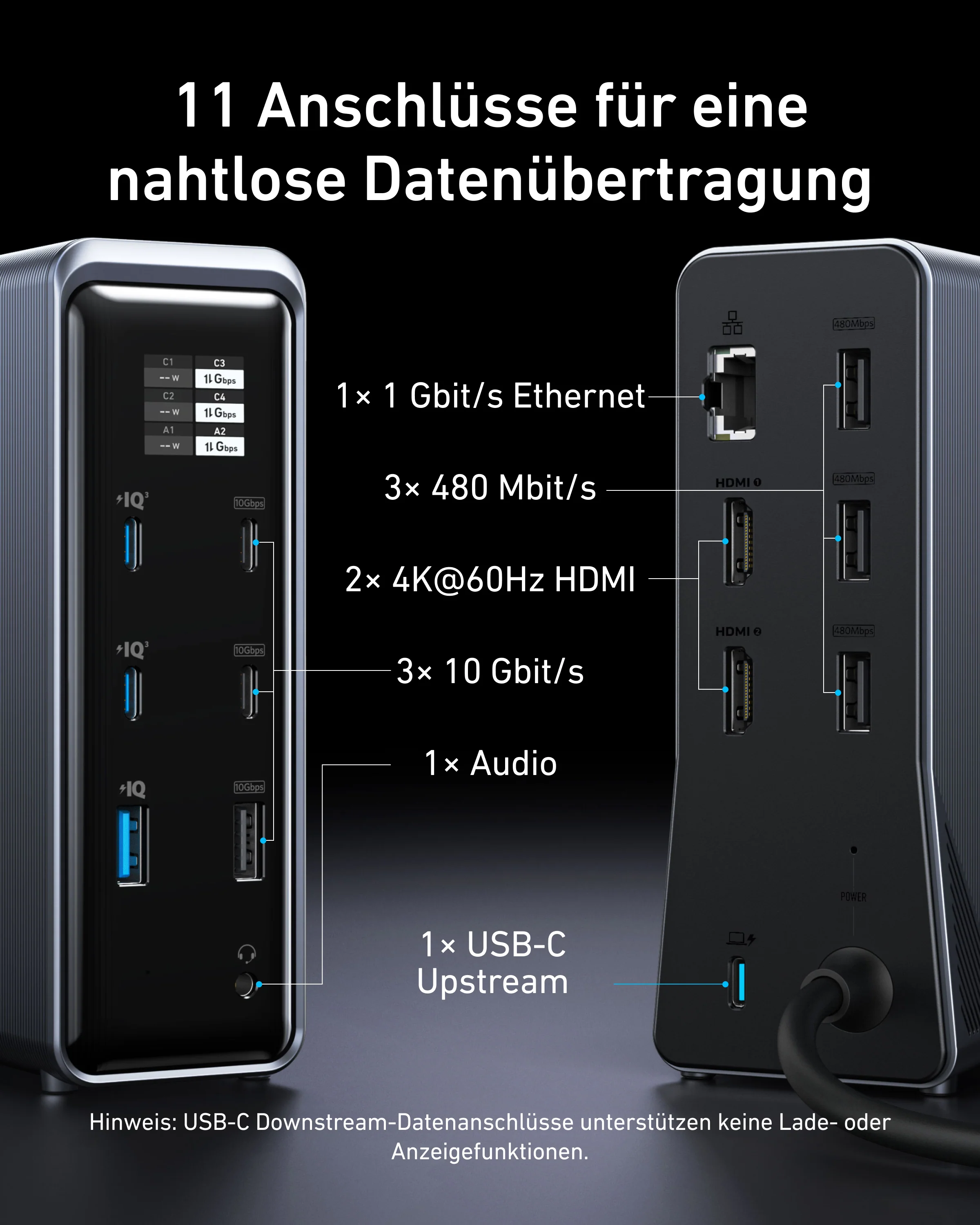 Anker Prime Ladedock (14-in-1, Duales Display, 160W) - Image 3